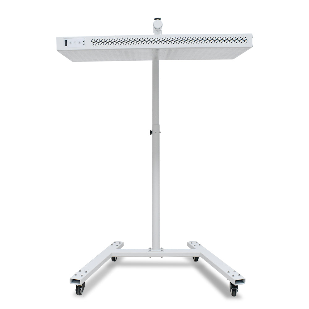 KOZE X Series Red and Near-infrared Light Therapy single panel on black mobile stand, 1500W for optimal wellness.