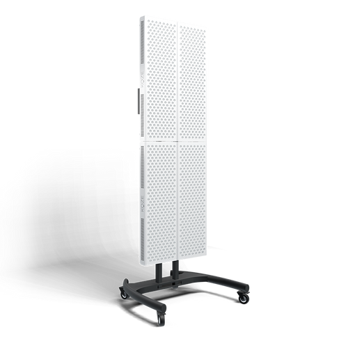 KOZE X Series four-panel Red and Near-infrared Light Therapy setup on Vertical Stand, 1500W with 300 LEDs for enhanced wellness.